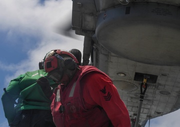 Sailors Practice for a Vertical Replenishment-at-Sea aboard USS Wayne E. Meyer (DDG 108)