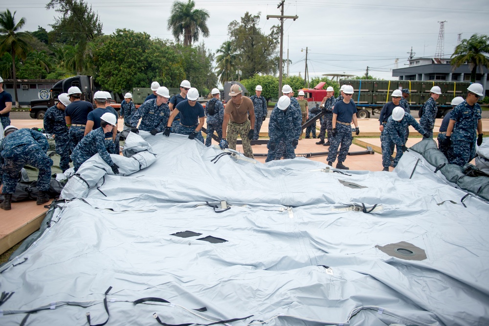 CP-17 in raises up tent city in Guatemala