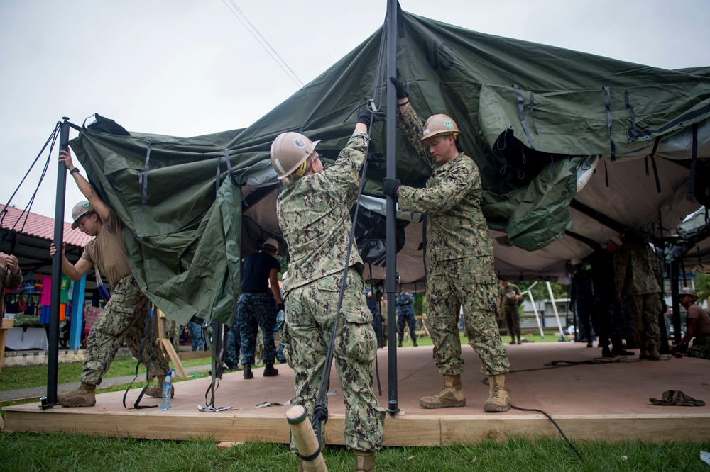 CP-17 in raises up tent city in Guatemala