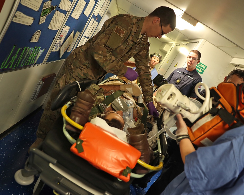 Forging partnerships:  U.S. Air Force, Royal Navy medical teams train onboard HMS Ocean