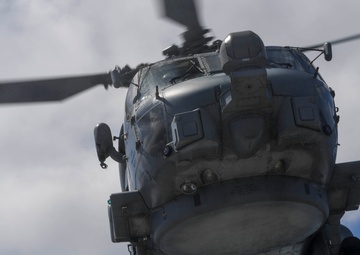 Sailors Practice for a Vertical Replenishment-at-Sea aboard USS Wayne E. Meyer (DDG 108)
