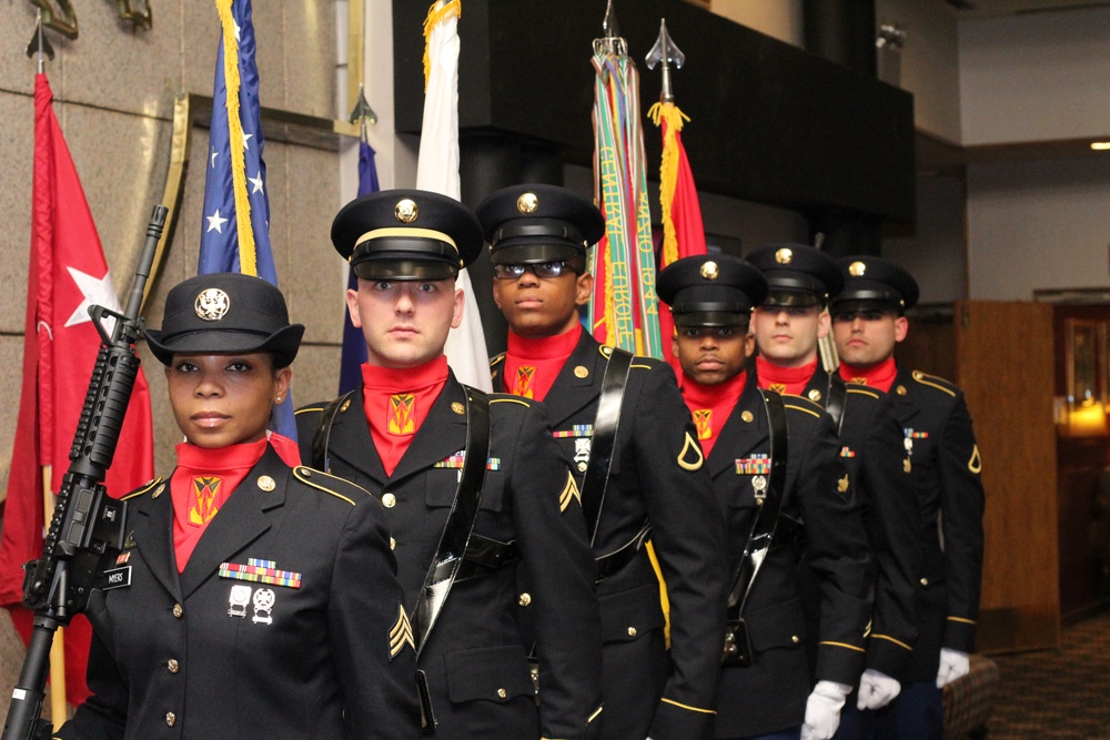 The 35th ADA Brigade and 3rd BCD combined honor guard