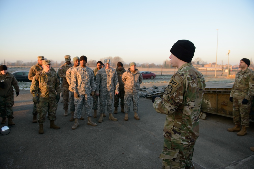 MP Teaches Signal Soldiers How to Search a Vehicle and an Individual