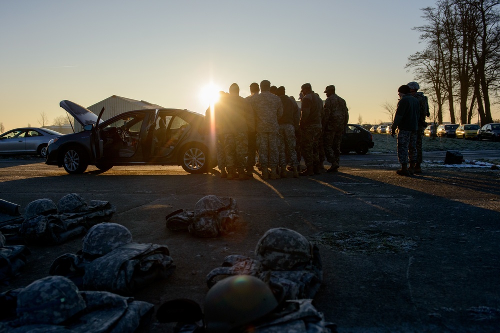 MP Teaches Signal Soldiers How to Search a Vehicle and an Individual