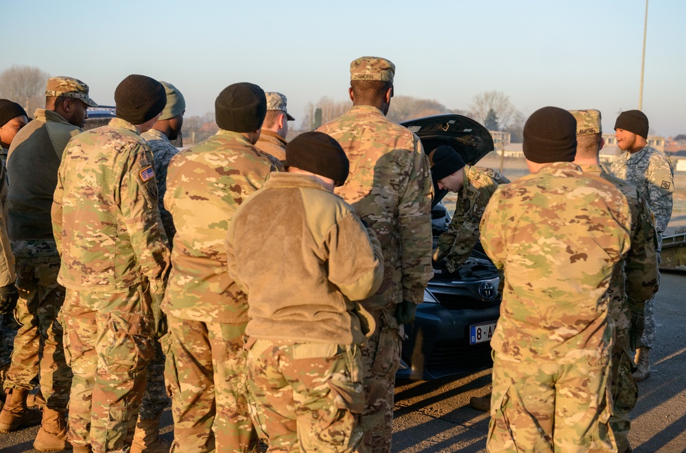 MP Teaches Signal Soldiers How to Search a Vehicle and an Individual