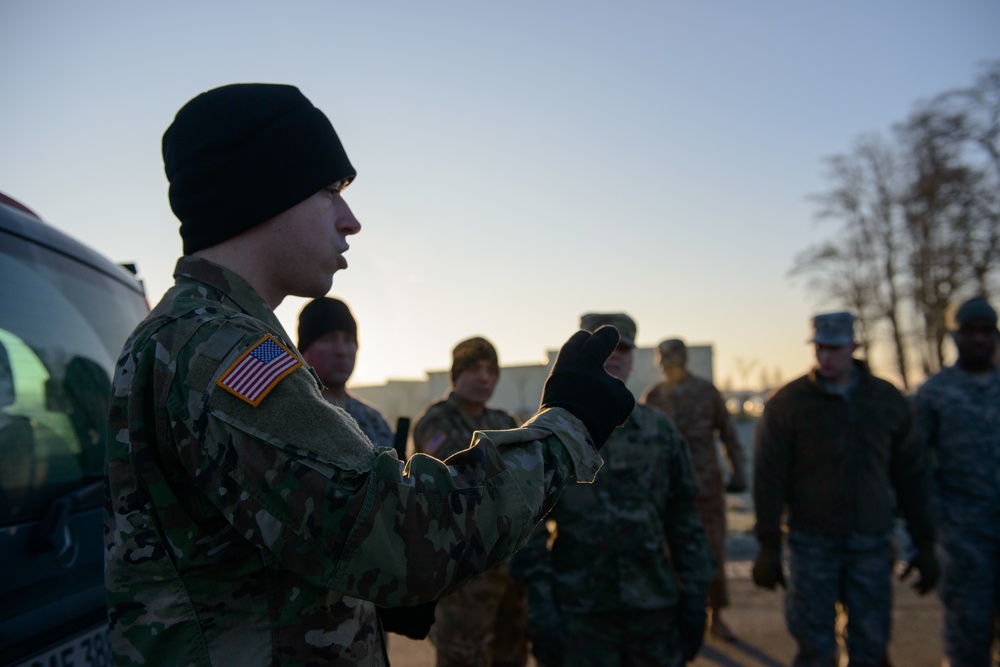 MP Teaches Signal Soldiers How to Search a Vehicle and an Individual