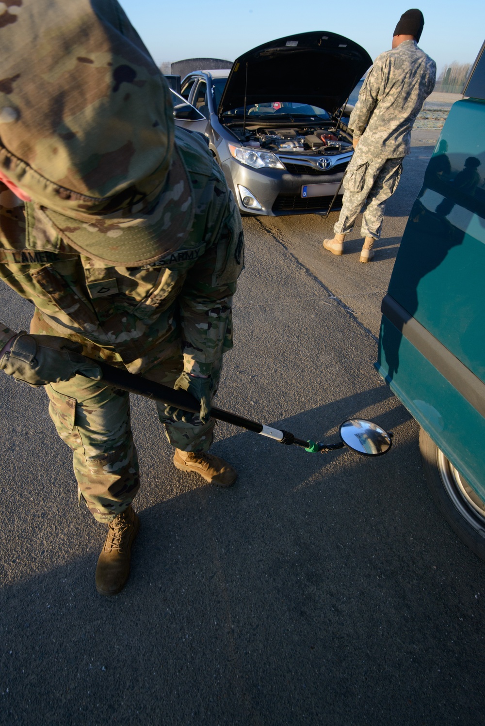 MP Teaches Signal Soldiers How to Search a Vehicle and an Individual