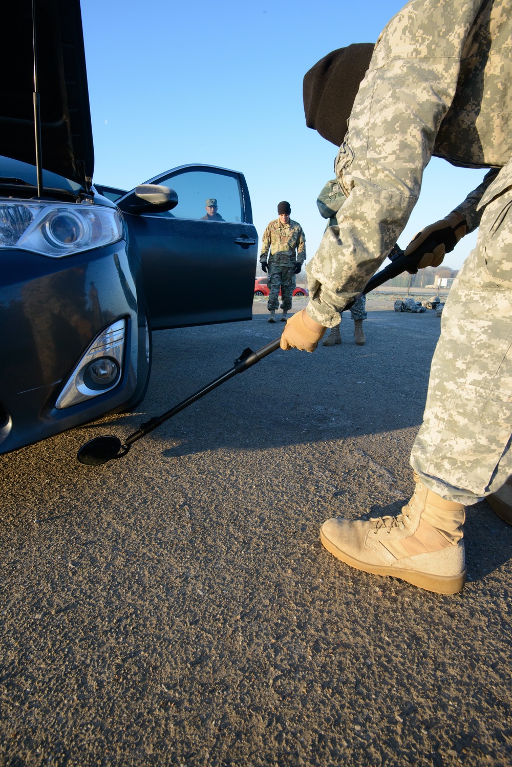 MP Teaches Signal Soldiers How to Search a Vehicle and an Individual