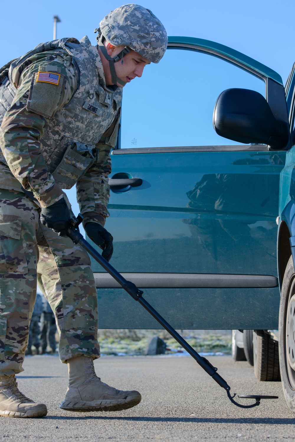 MP Teaches Signal Soldiers How to Search a Vehicle and an Individual