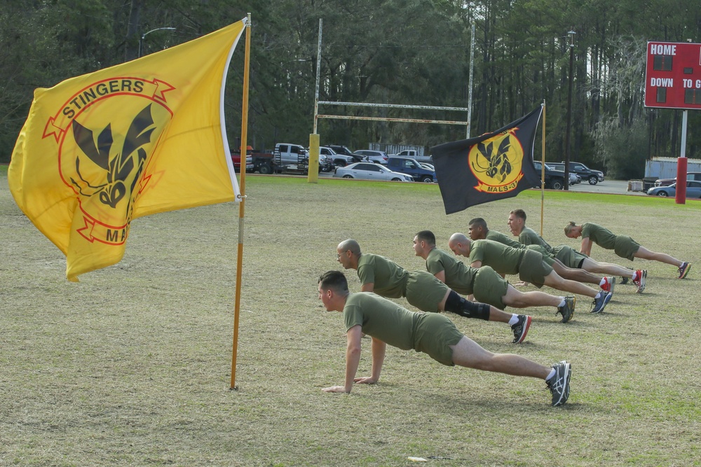 MALS-31 holds squadron run to say goodbye to MAG-31 CO