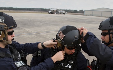 U.S. Customs and Border Protection AMO and OFO SRT conduct an air incursion exercise in preparation for Super Bowl LI