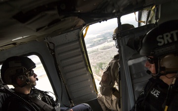 U.S. Customs and Border Protection AMO and OFO SRT conduct an air incursion exercise in preparation for Super Bowl LI