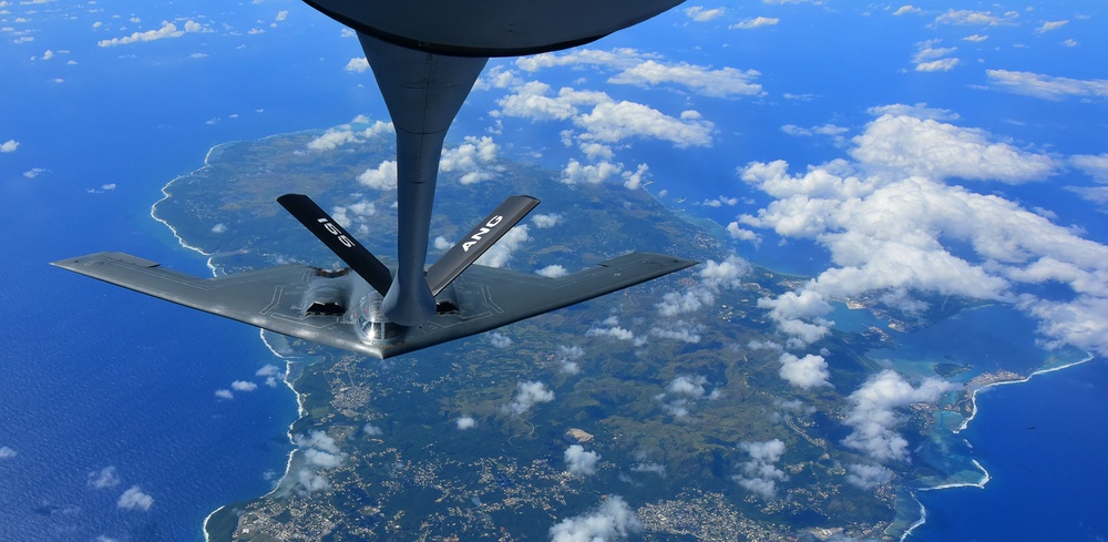 B-2 Spirits complete deployment, joint and combined training missions with B-1s, F-22s and Australian allies