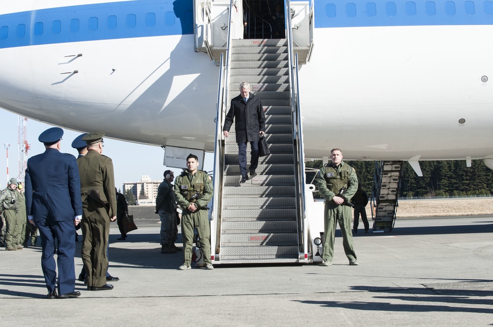 Secretary of Defense Jim Mattis Arrives at Yokota Airbase, Japan