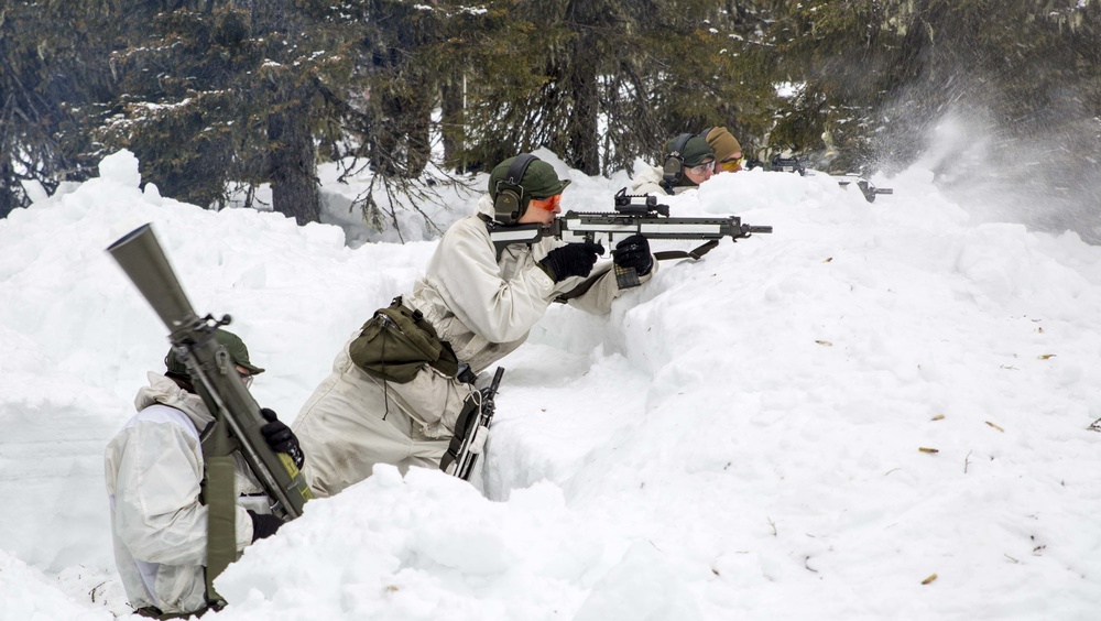 U.S. Marines participate in Swedish Basic Winter Warfare Course