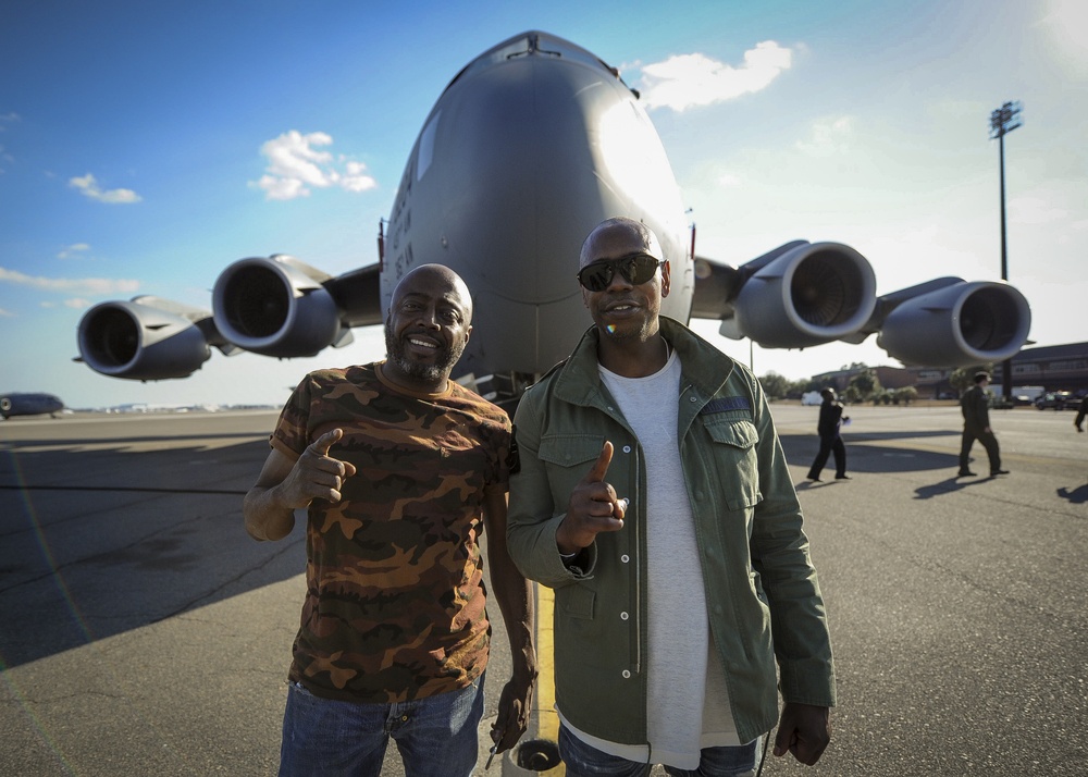 Comedian Dave Chappelle visits Joint Base Charleston