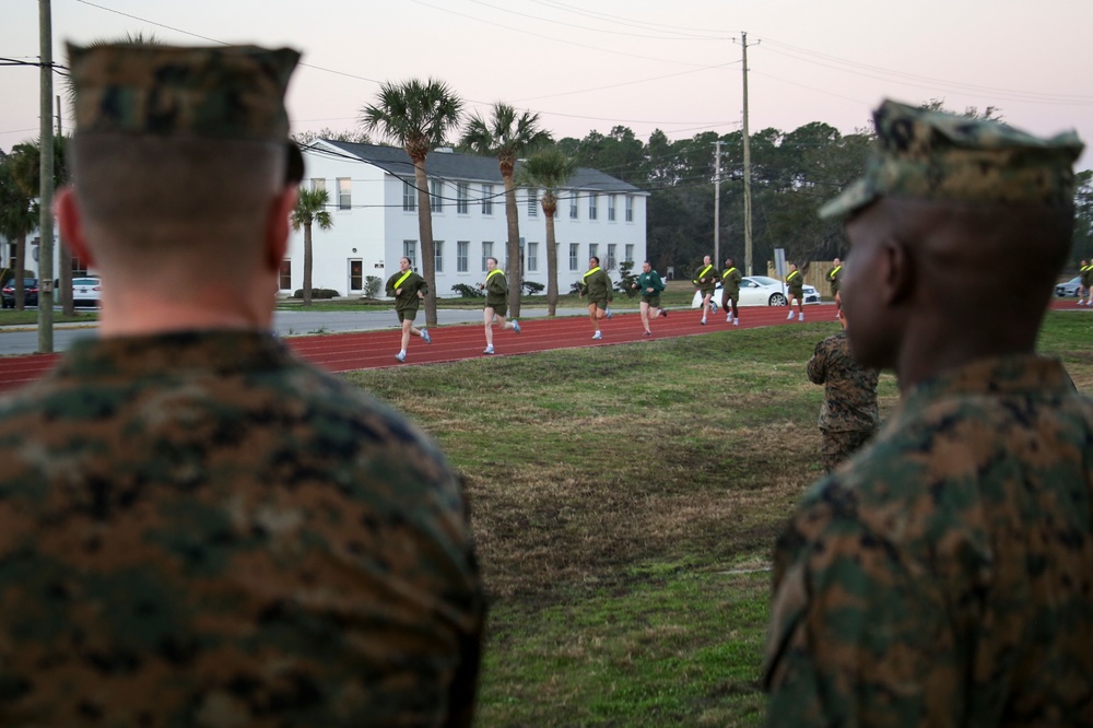 Marines observe an Initial Strength Test