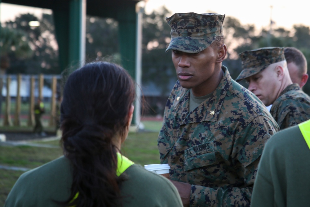 Marines observe an Initial Strength Test