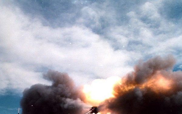 An M777 155mm howitzer fires at Yuma Proving Ground