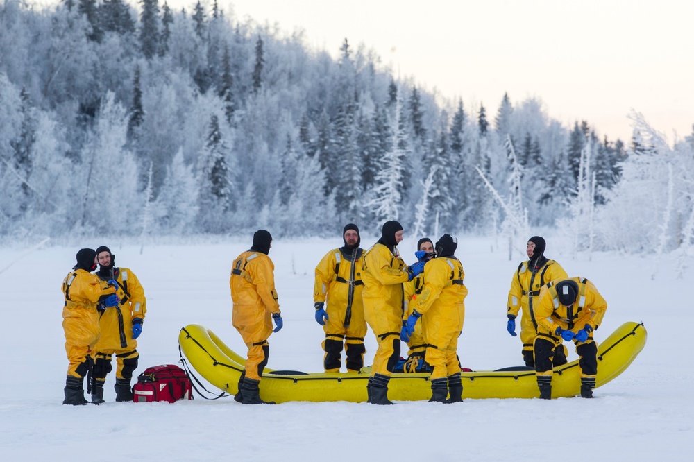 JBER Fire Department conducts ice water rescue training