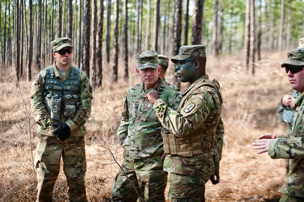 Lt. Gen. Michael D. Lundy, commanding general, Combined Arms Center, visits the Maneuver Center of Excellence.