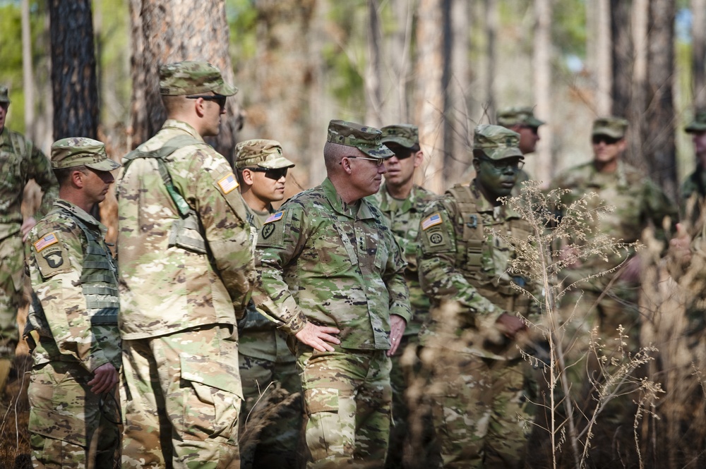 Lt. Gen. Michael D. Lundy, commanding general, Combined Arms Center, visits the Maneuver Center of Excellence.