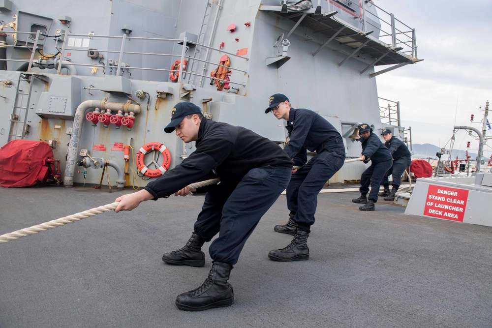 Laboon, part of the George H.W. Bush Carrier Strike Group (GHWBCSG), is conducting naval operations in the U.S. 6th Fleet area of operations in support of U.S. national security interests in Europe