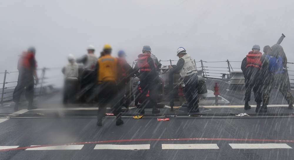 Replenishment-at-Sea Aboard USS Wayne E. Meyer (DDG 108)