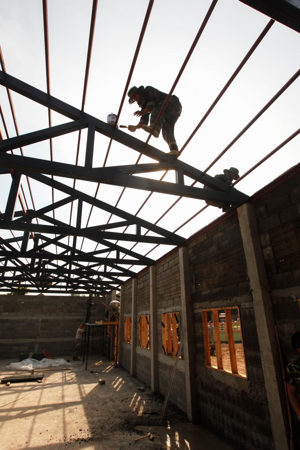 Construction of a library continues at the Ban Non Lueam School, Korat Province