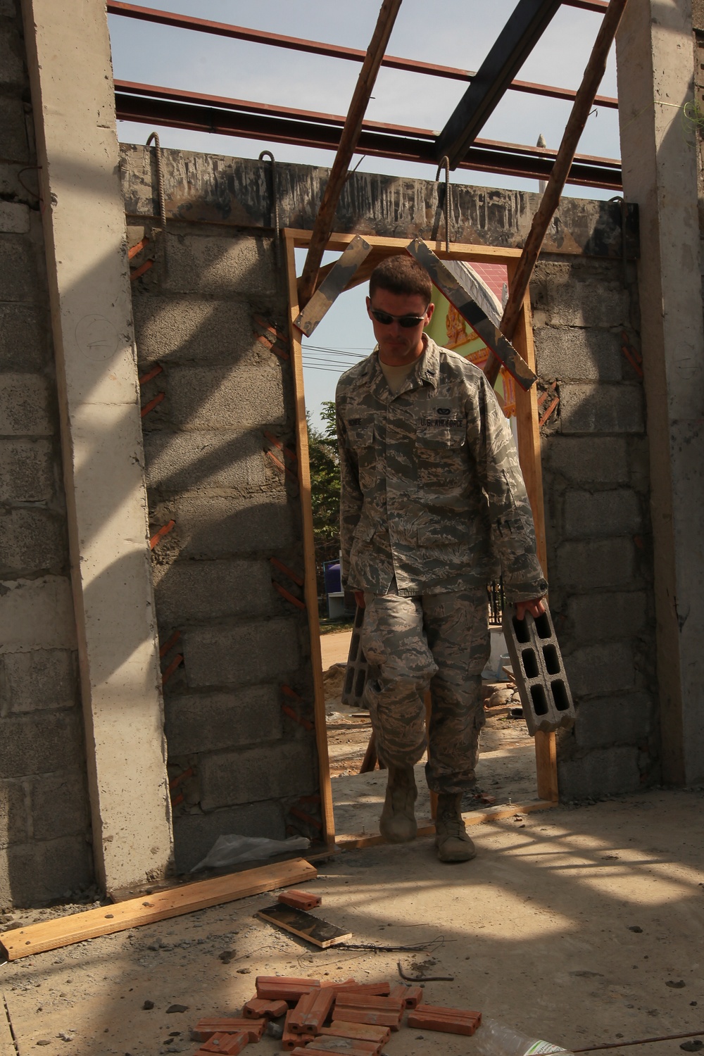 Construction of a library continues at the Ban Non Lueam School, Korat Province