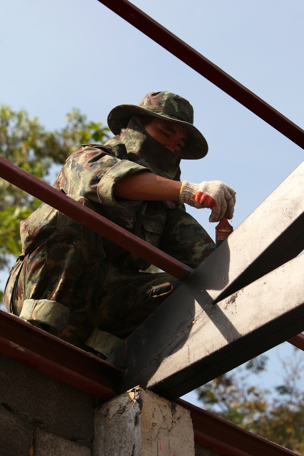 Construction of a library continues at the Ban Non Lueam School, Korat Province