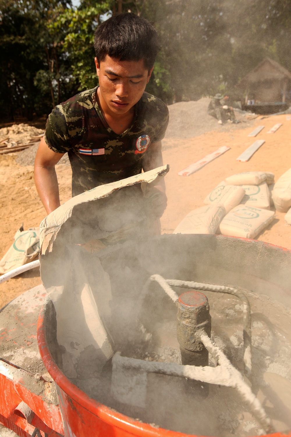 Construction of a library continues at the Ban Non Lueam School, Korat Province