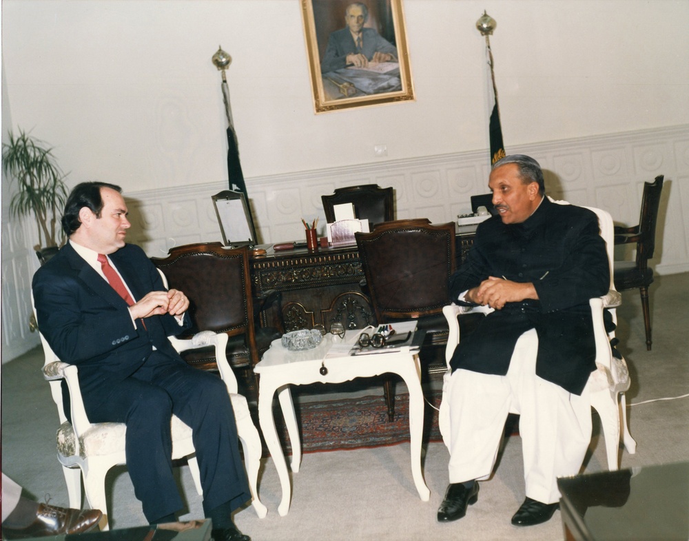 Admin. Woods w/ President General Mohammad Zia-ul-Haq January 21,1988