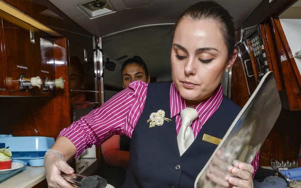 99th Airlift Squadron flight attendants perform unique, solo, selectively-manned Gulfstream mission