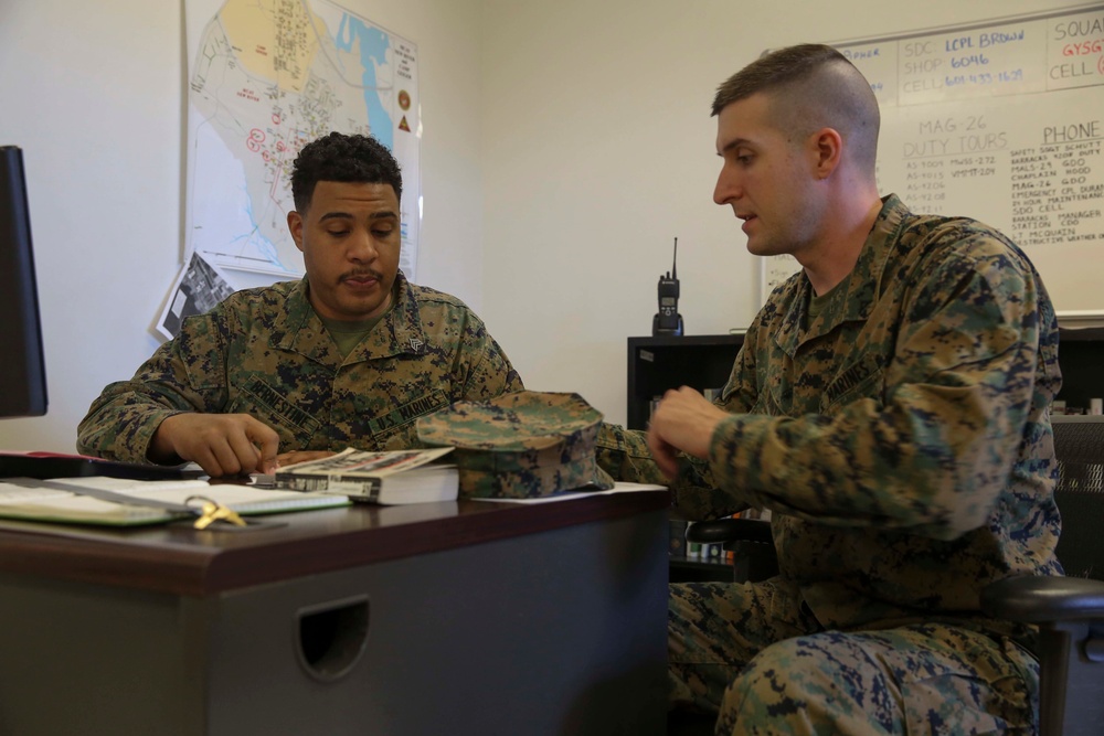 Tax center visits Marines at work