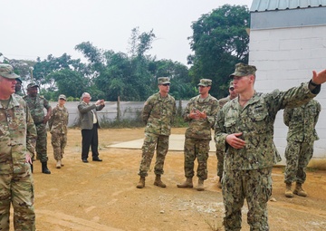 USARAF general visits Seabees building foundation in Cameroon