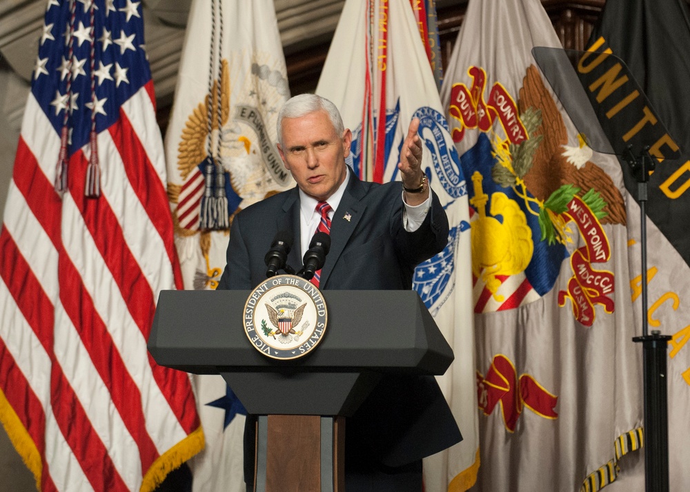 Vice President Pence addresses the Corps of Cadets on Feb. 9