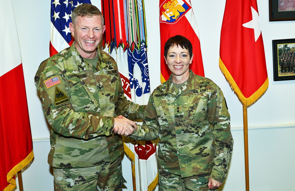 Maj. Gen. Barbara R. Holcomb visits Caserma Ederle in Vicenza, Italy