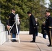 The Prime Minister of Japan lays a wreath at the Tomb of the Unknown Soldier in Arlington National Cemetery