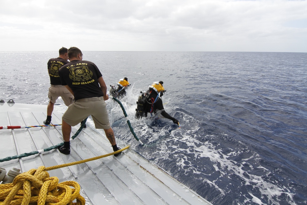 Army Divers plunge into the Pacific during exercise &quot;Deep Blue&quot;