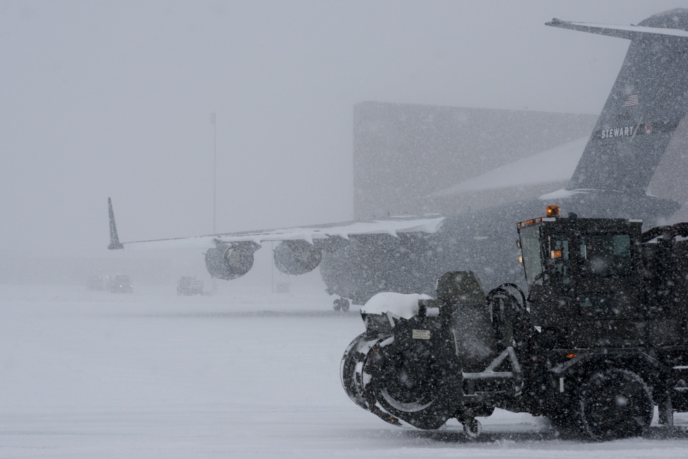 105th Airlift Wing digs out during winter storm