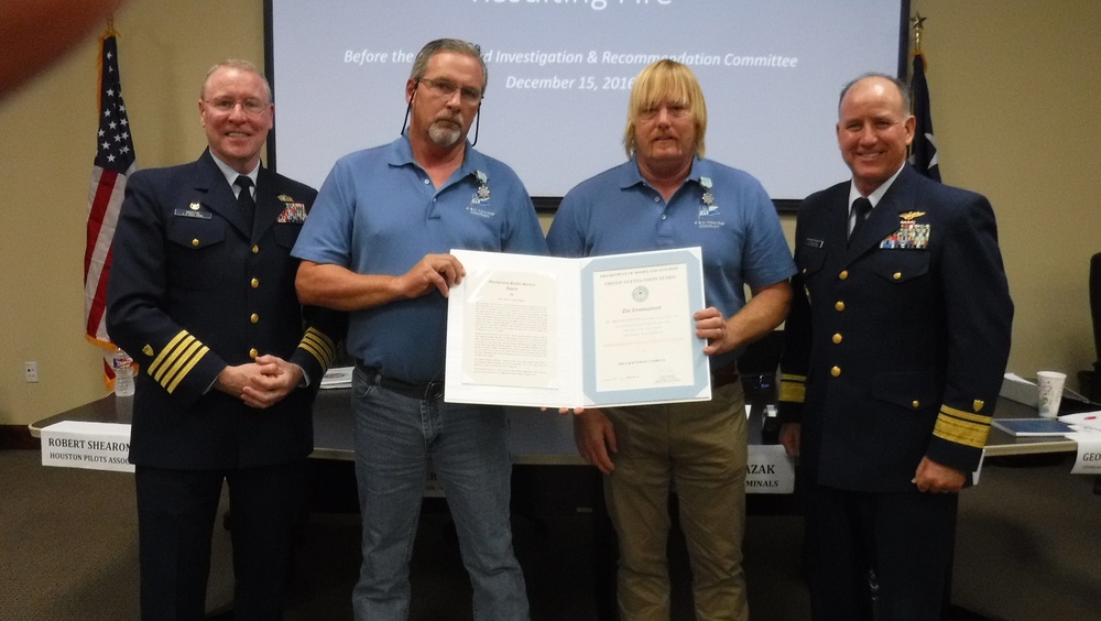 Coast Guard presents Meritorious Service Award to tanker fire responders