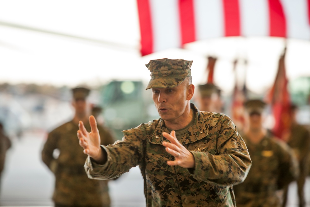 Brig. General Matthew G. Glavy, commanding general of 2nd MAW attends the MAG-29 Change of Command