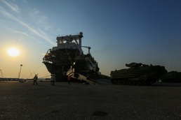 Offloading Begins on the USNS Gunnery Sgt. Fred W. Stockham During Cobra Gold 2017