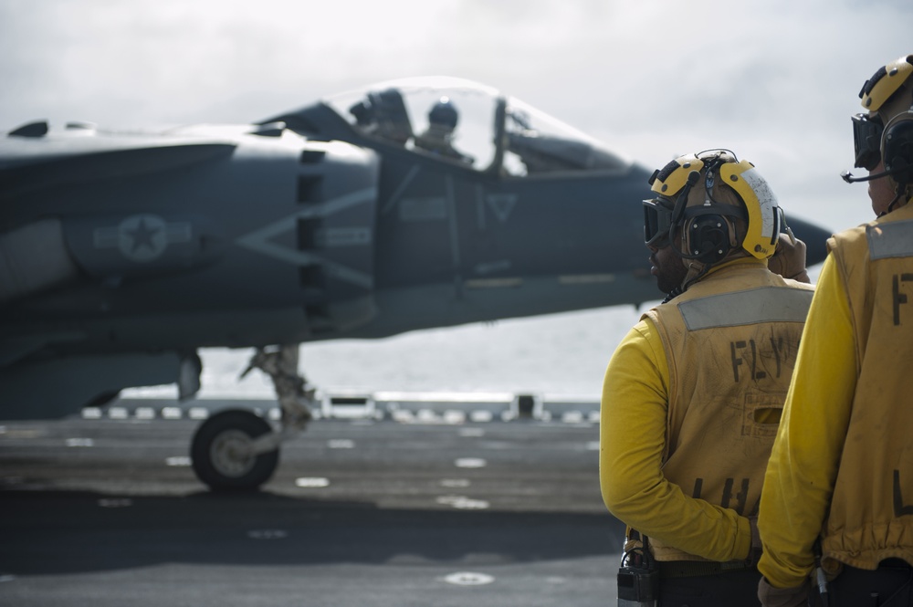 USS America conducts flight operaions