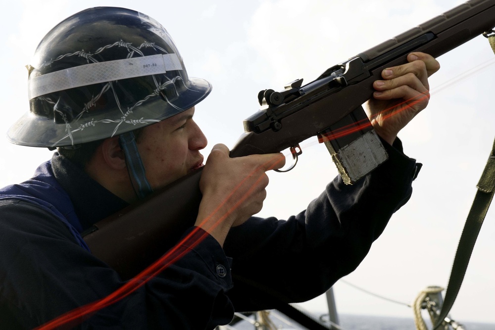 Truxtun, part of the George H.W. Bush Carrier Strike Group (GHWBCSG), is conducting naval operations in the U.S. 6th Fleet area of operations in support of U.S. national security interests in Europe