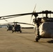 10th Combat Aviation Brigade Black Hawk and Chinook helicopters sit on the flight line at Katterbach Army Airfield in Ansbach, Bavaria, Germany