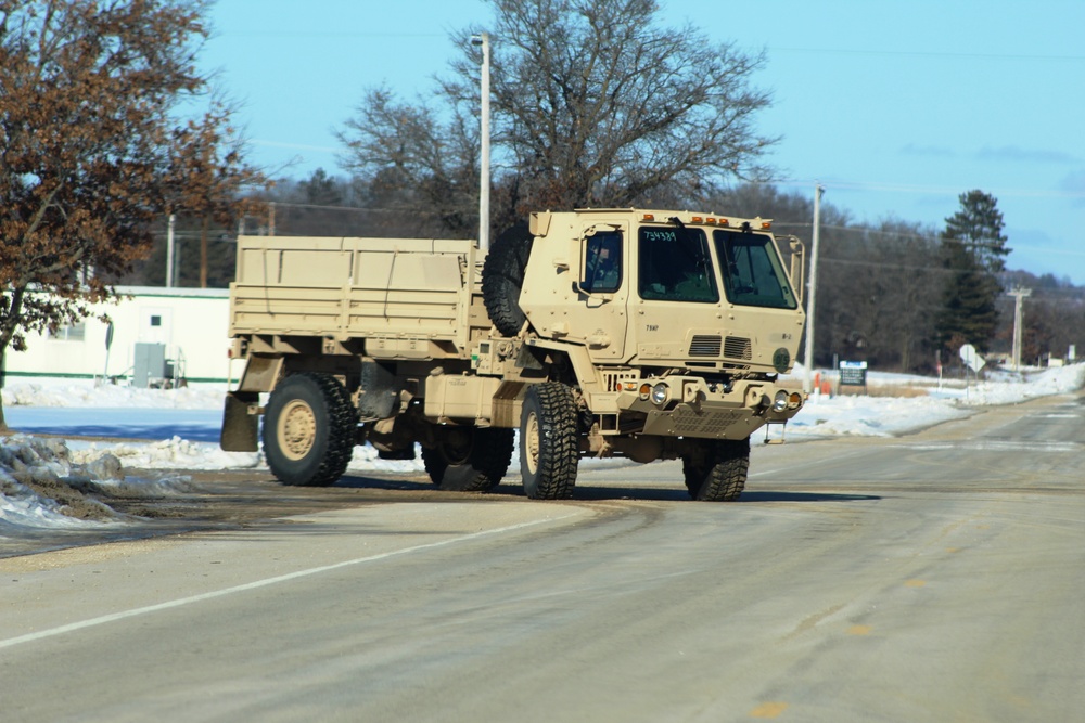 Soldiers train on operating an FMTV (Family of Medium Tactical Vehicles) truck 