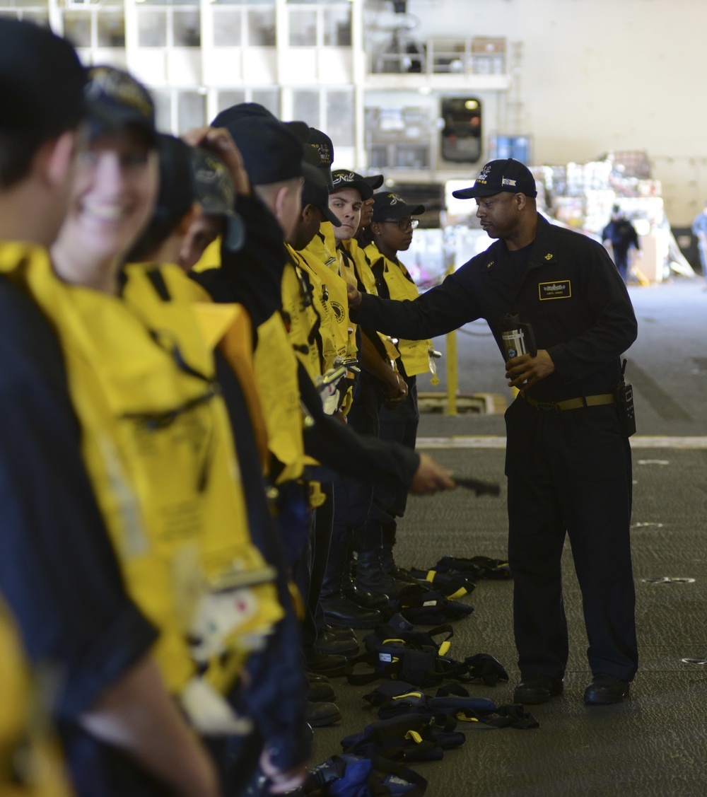 Ship's Bos'n inspects deck department