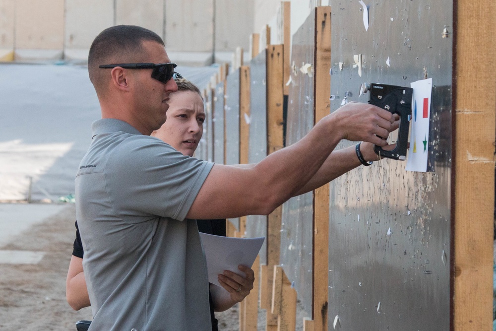 PSD Soldiers conduct live-fire weapons training at Baghdad weapons range